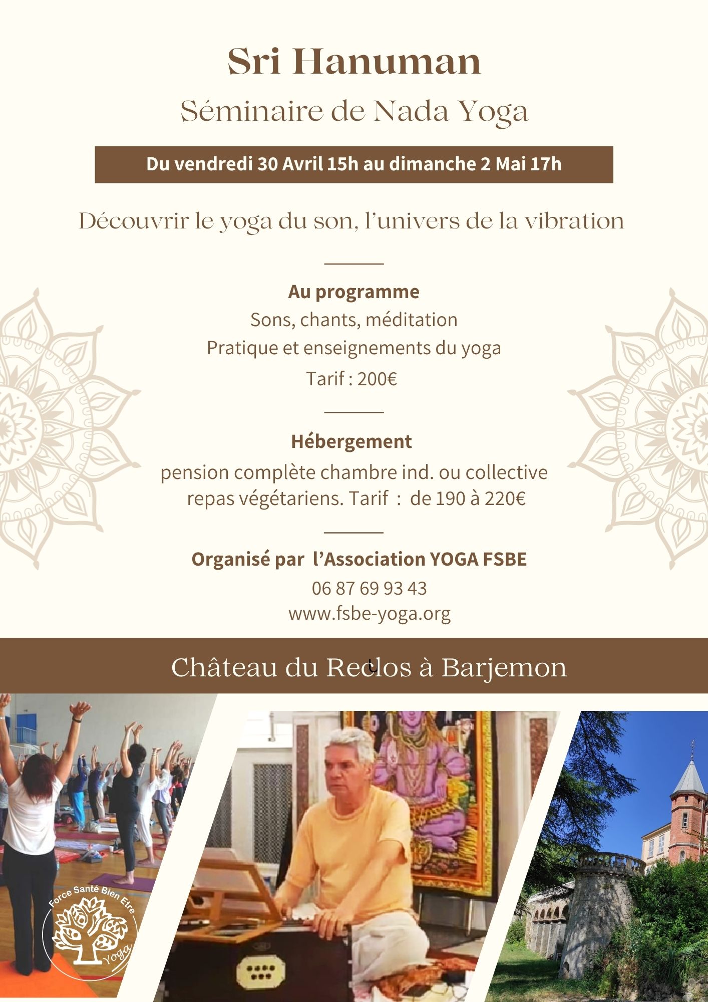 2027, WE 1er Mai : Séminaire de Nada Yoga