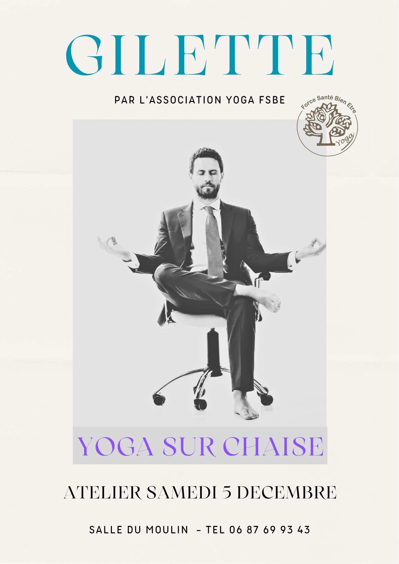 Yoga sur Chaise à Gilette, Samedi 5 Décembre